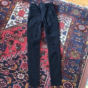 Levi Strauss Black ripped jeans